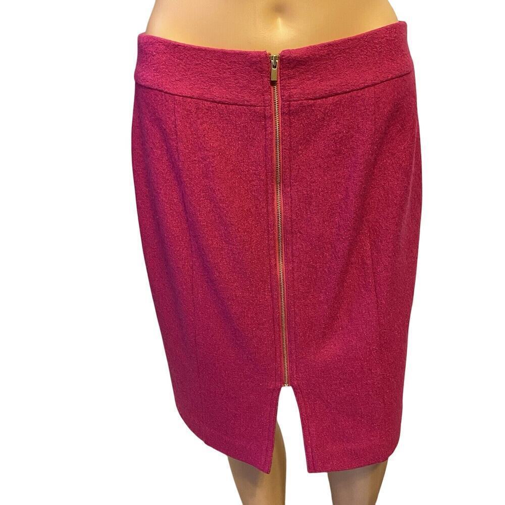 Banana Republic WoolRayon Pencil Skirt Fuchsia Pink Sz6 Zip Career Office Preppy